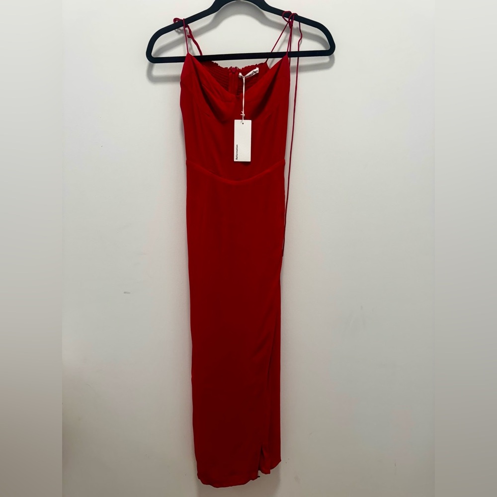 Reformation Kourtney Dress in Red - Picture 2 of 9